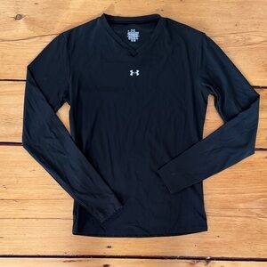 Under Armour Men's V-Neck Black Long Sleeve Tee